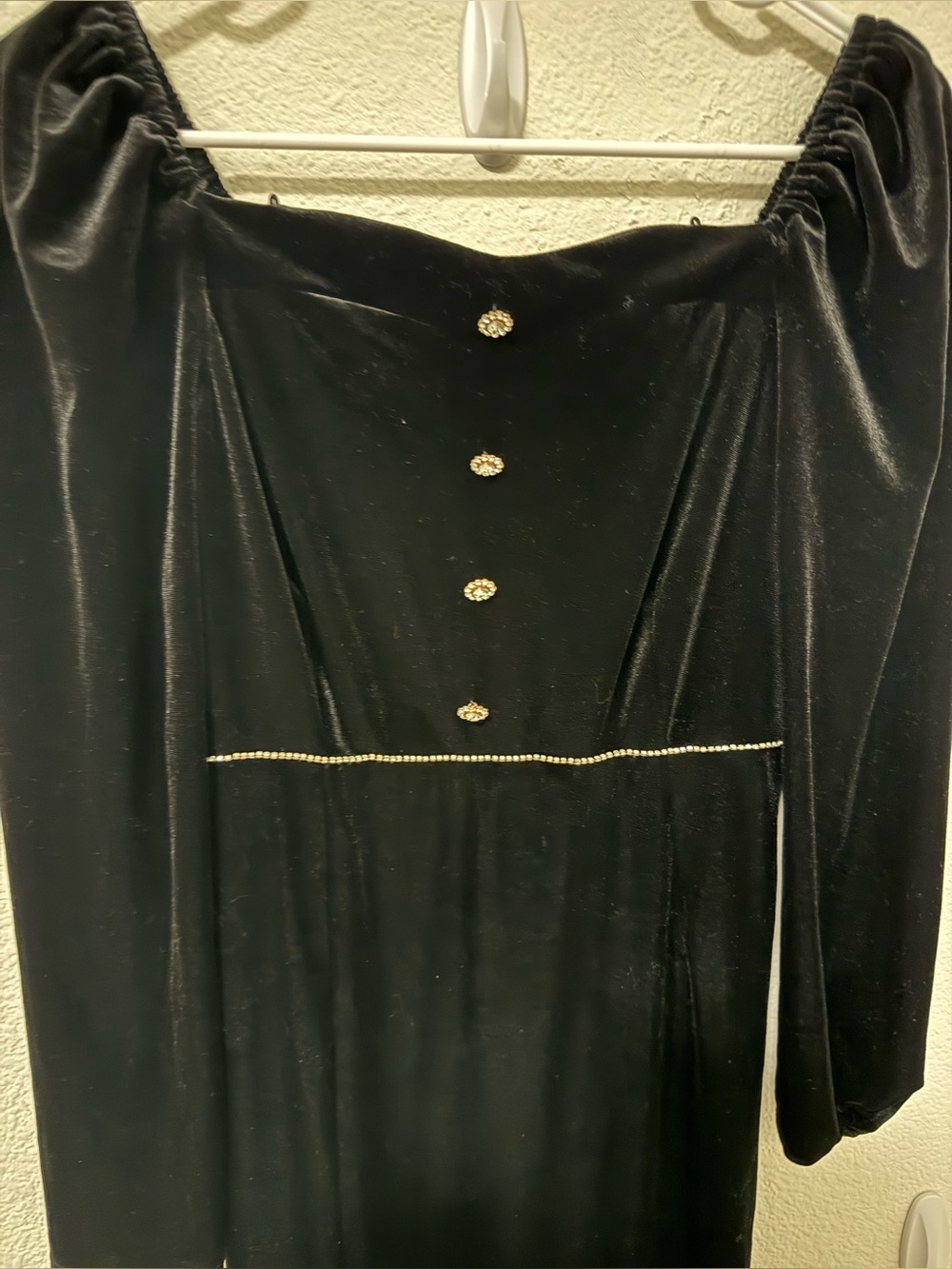 Split hem crystal embellished velvet dress